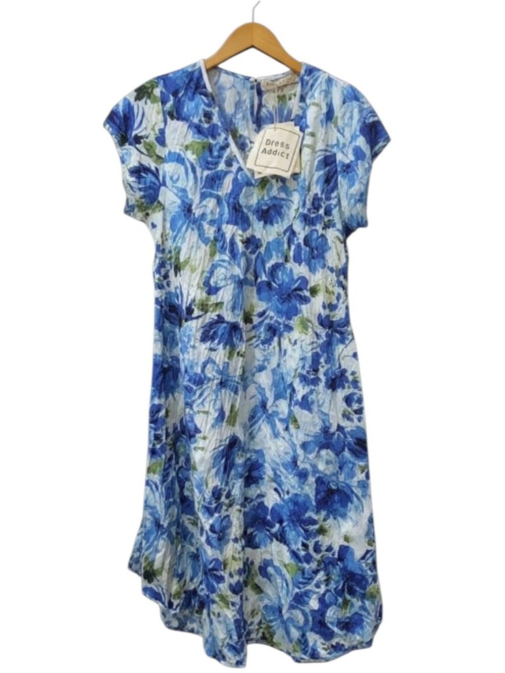 NWT Dress Addict Joba Blue Floral A-Line Midi Dress Size L XL - Picture 4 of 8